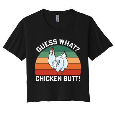 Guess What? Chicken Butt Funny Crop Top