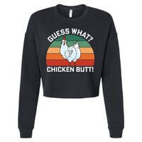 Guess What? Chicken Butt Funny Cropped Pullover Crew