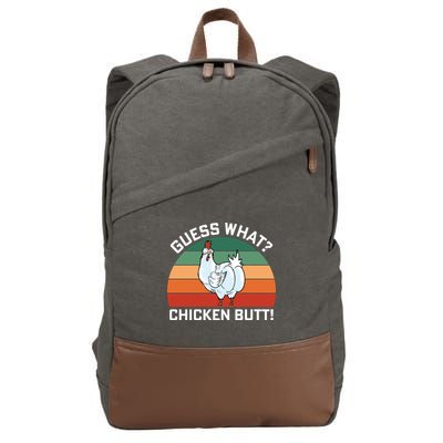 Guess What? Chicken Butt Funny Cotton Canvas Backpack
