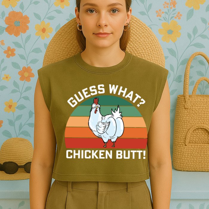 Guess What? Chicken Butt Funny Garment-Dyed Women's Muscle Tee