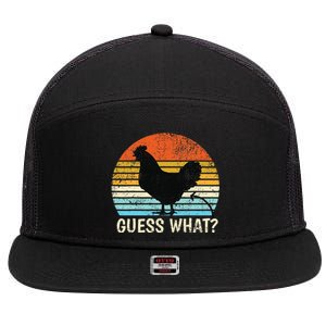 Guess What Chicken Butt! Farm Joke Funny Chickens Lover 7 Panel Mesh Trucker Snapback Hat