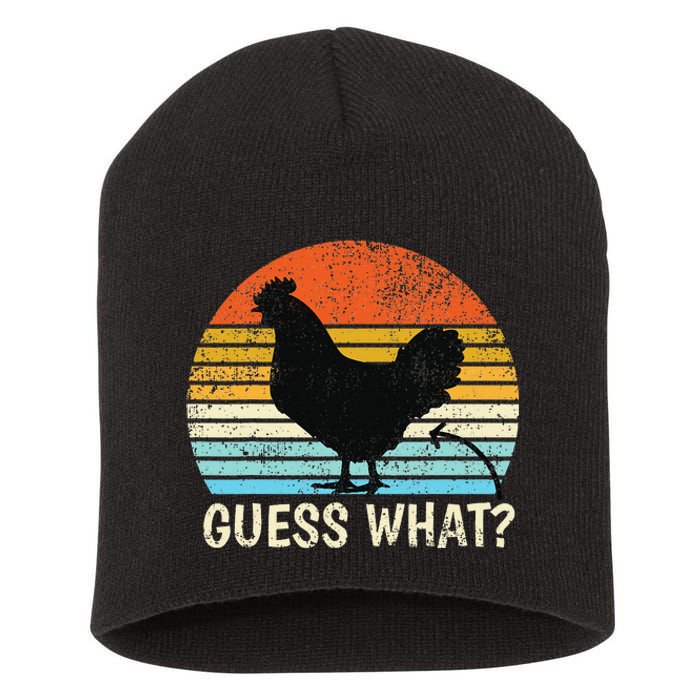 Guess What Chicken Butt! Farm Joke Funny Chickens Lover Short Acrylic Beanie