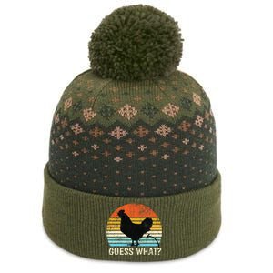 Guess What Chicken Butt! Farm Joke Funny Chickens Lover The Baniff Cuffed Pom Beanie