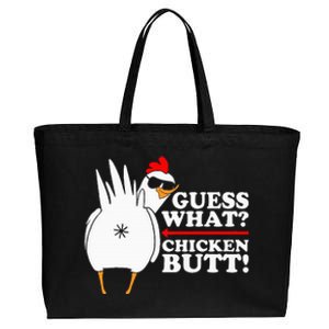 Guess What Chicken Butt! Funny Cotton Canvas Jumbo Tote