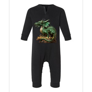 Green Wooden Dragon 2024 ItS My Year Infant Fleece One Piece