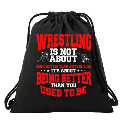 Great Wrestling Design Wrestler Saying  Drawstring Bag