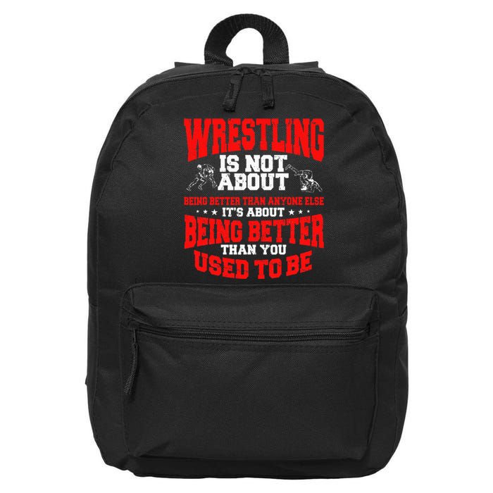 Great Wrestling Design Wrestler Saying  16 in Basic Backpack