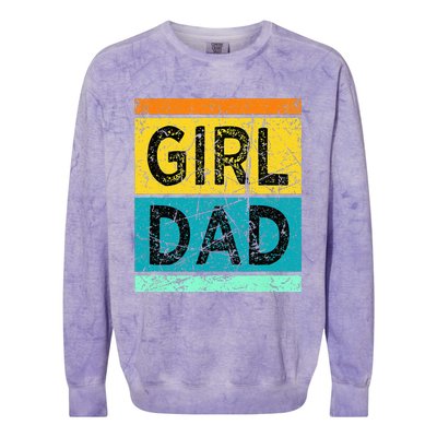 GirlDad With Daughters Hashtag Colorblast Crewneck Sweatshirt