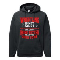 Great Wrestling Design Wrestler Saying Apparel  Performance Fleece Hoodie