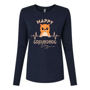 Groundhog Whisperer Day Happy Woodchuck Groundhog Day Womens Cotton Relaxed Long Sleeve T-Shirt