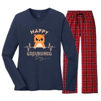 Groundhog Whisperer Day Happy Woodchuck Groundhog Day Women's Long Sleeve Flannel Pajama Set 