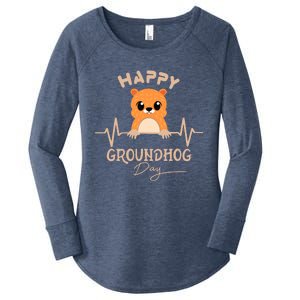 Groundhog Whisperer Day Happy Woodchuck Groundhog Day Women's Perfect Tri Tunic Long Sleeve Shirt