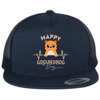 Groundhog Whisperer Day Happy Woodchuck Groundhog Day Flat Bill Trucker Hat