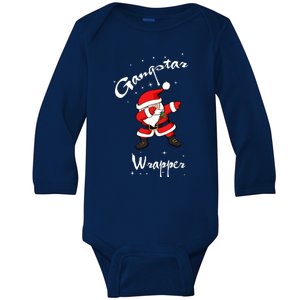 Gangstar Wrapper Dabbing Santa Christmas Baby Long Sleeve Bodysuit