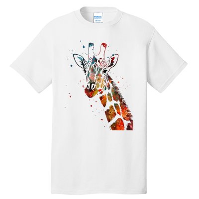 Giraffe Watercolor Design Tall T-Shirt