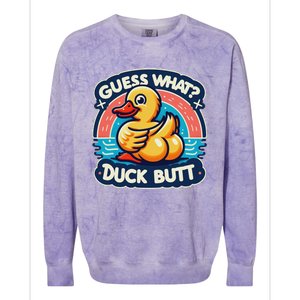 Guess What Duck Butt Funny Duck Colorblast Crewneck Sweatshirt