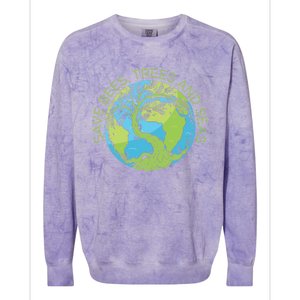 Global Warming Earth Day Save Bees Trees And Seas Great Gift Colorblast Crewneck Sweatshirt