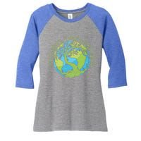 Global Warming Earth Day Save Bees Trees And Seas Great Gift Women's Tri-Blend 3/4-Sleeve Raglan Shirt