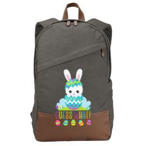 Guess What Easter Egg Bunny Pregnancy Announcement Cotton Canvas Backpack