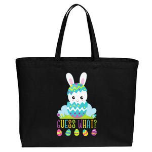 Guess What Easter Egg Bunny Pregnancy Announcement Cotton Canvas Jumbo Tote