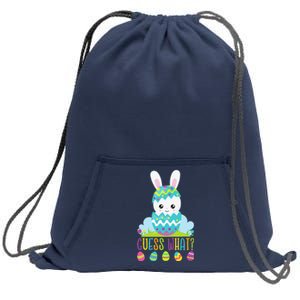 Guess What Easter Egg Bunny Pregnancy Announcement Sweatshirt Cinch Pack Bag