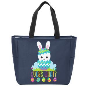 Guess What Easter Egg Bunny Pregnancy Announcement Zip Tote Bag