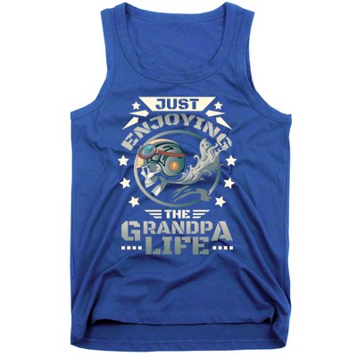 Grandpa With Funny Grandpa And Biker Grandpa With Motorcycle Gift Tank Top