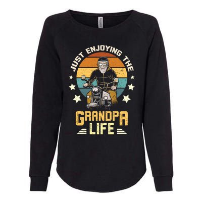 Grandpa With Funny Grandpa And Biker Grandpa With Motorcycle Gift Womens California Wash Sweatshirt