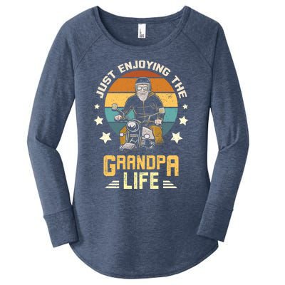 Grandpa With Funny Grandpa And Biker Grandpa With Motorcycle Gift Women's Perfect Tri Tunic Long Sleeve Shirt