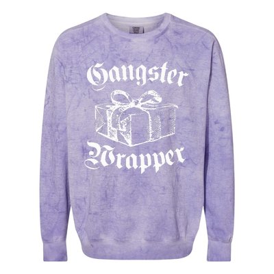 Gangster Wrapper Funny Christmas Santa Xmas Holiday Gift Colorblast Crewneck Sweatshirt