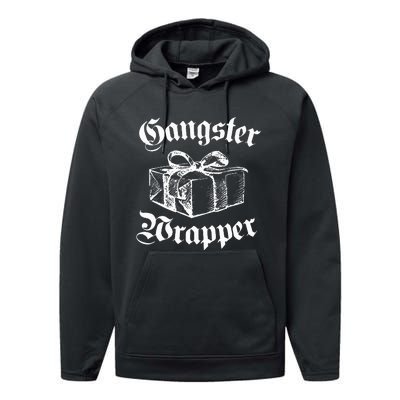 Gangster Wrapper Funny Christmas Santa Xmas Holiday Gift Performance Fleece Hoodie