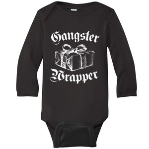 Gangster Wrapper Funny Christmas Santa Xmas Holiday Gift Baby Long Sleeve Bodysuit