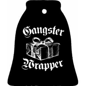 Gangster Wrapper Funny Christmas Santa Xmas Holiday Gift Ceramic Bell Ornament