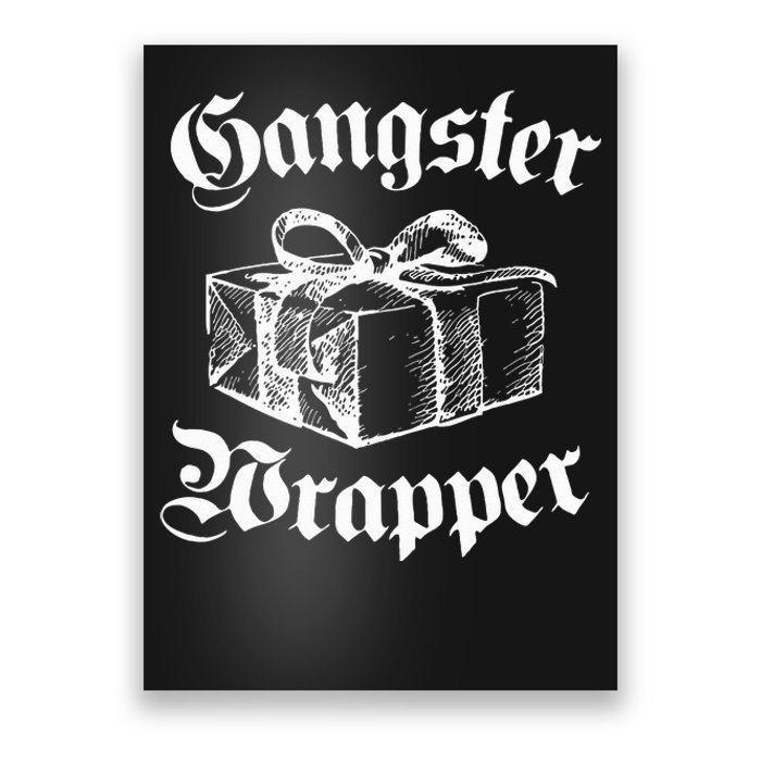 Gangster Wrapper Funny Christmas Santa Xmas Holiday Gift Poster