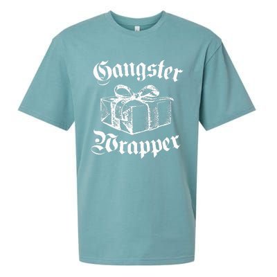 Gangster Wrapper Funny Christmas Santa Xmas Holiday Gift Sueded Cloud Jersey T-Shirt