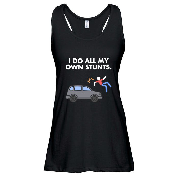 Get Well Funny Injury Car Accident I Do My Own Stunts Gift Ladies Essential Flowy Tank