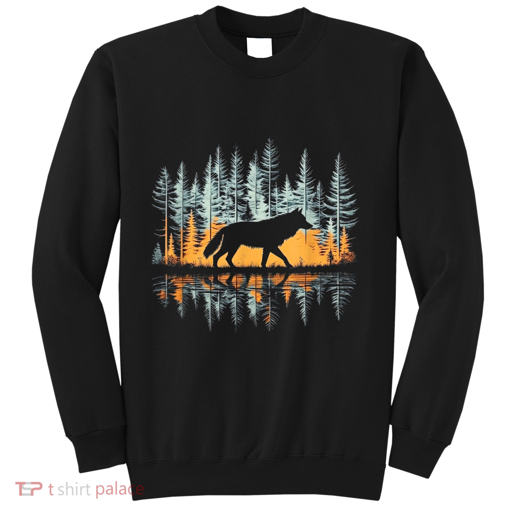 Graphic Wolf Forest Nature Wildlife Outdoor Sweatshirt