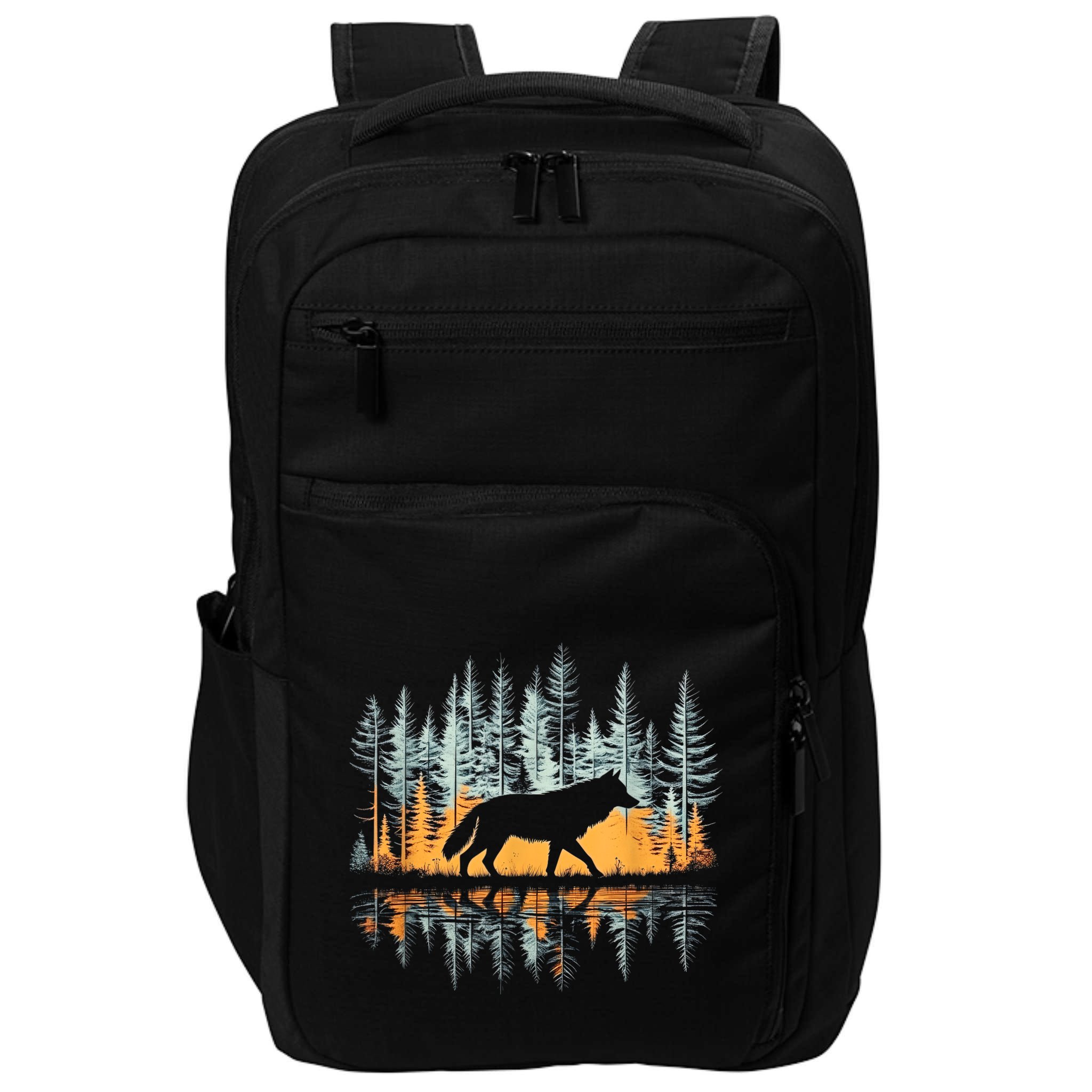 Graphic Wolf Forest Nature Wildlife Outdoor Impact Tech Backpack
