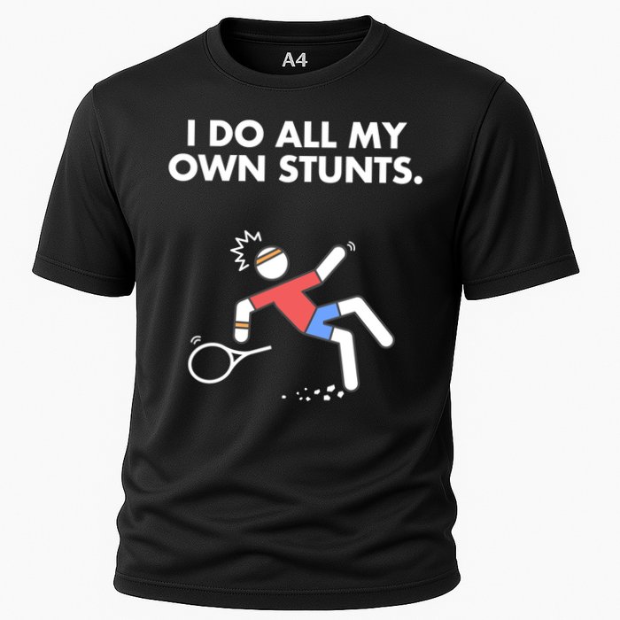 Get Well Funny Tennis Accident I Do My Own Stunts Gift Cooling Performance Crew T-Shirt
