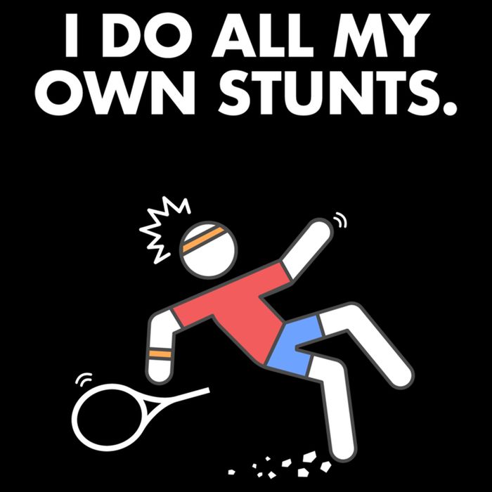 Get Well Funny Tennis Accident I Do My Own Stunts Gift Cooling Performance Crew T-Shirt