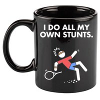 Get Well Funny Tennis Accident I Do My Own Stunts Gift 11oz C Handle Ceramic Mug