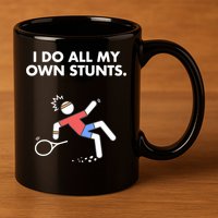 Get Well Funny Tennis Accident I Do My Own Stunts Gift 11oz C Handle Ceramic Mug