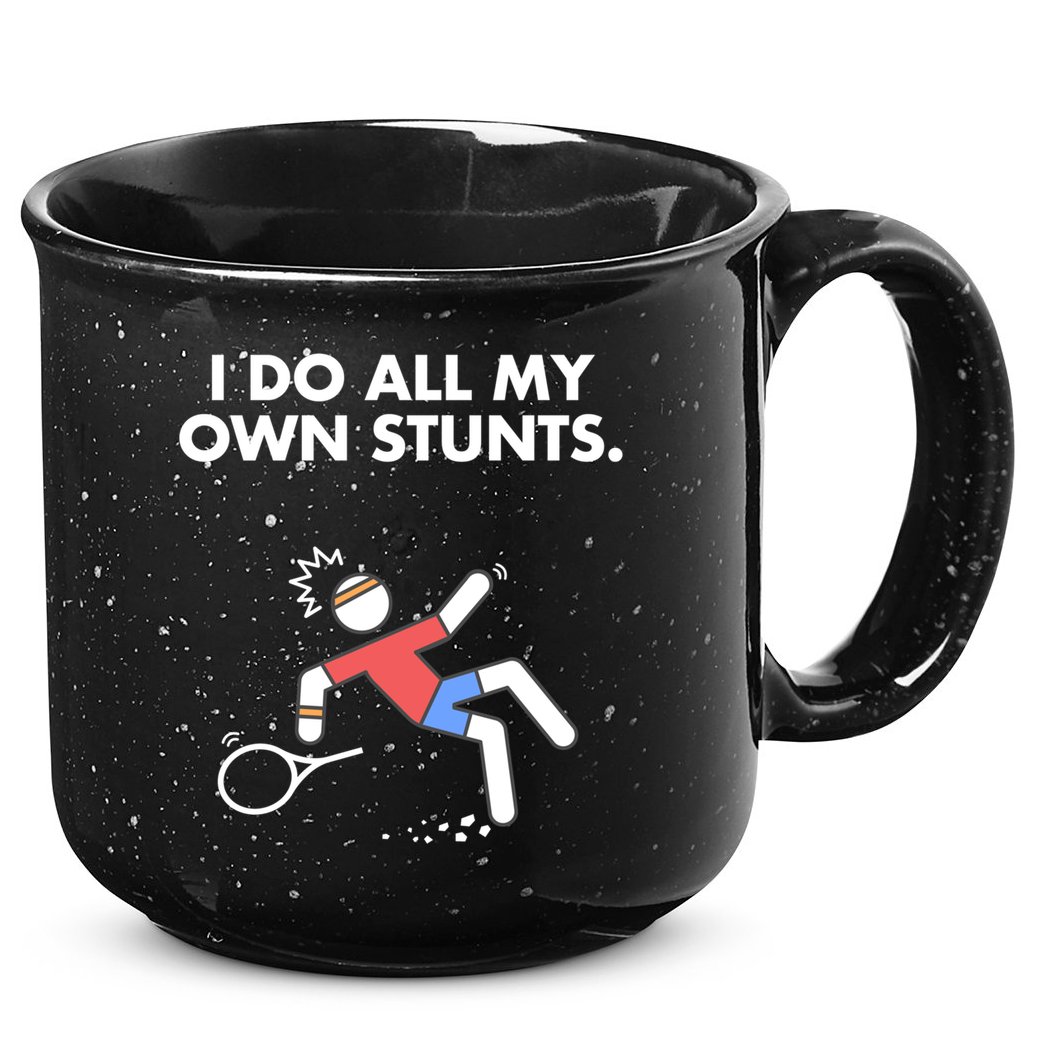 Get Well Funny Tennis Accident I Do My Own Stunts Gift 15oz Campfire Ceramic Mug