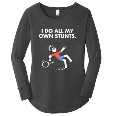 Get Well Funny Tennis Accident I Do My Own Stunts Gift Women's Perfect Tri Tunic Long Sleeve Shirt