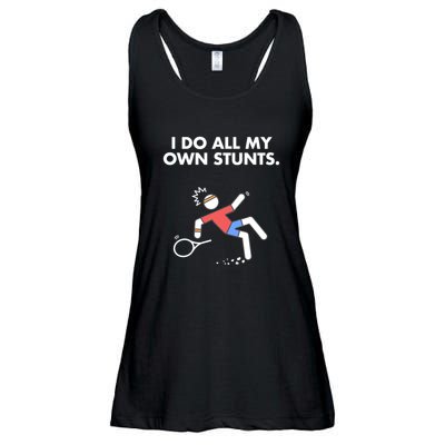 Get Well Funny Tennis Accident I Do My Own Stunts Gift Ladies Essential Flowy Tank