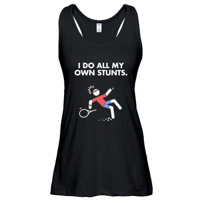 Get Well Funny Tennis Accident I Do My Own Stunts Gift Ladies Essential Flowy Tank