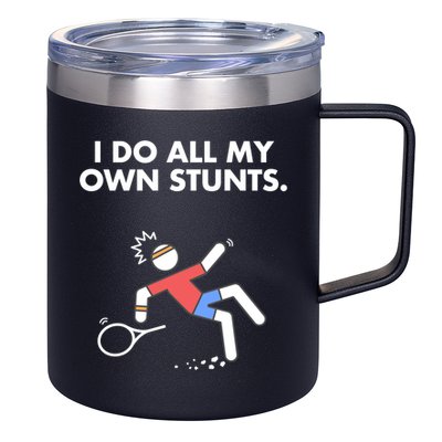 Get Well Funny Tennis Accident I Do My Own Stunts Gift 12oz Stainless Steel Coffee Mug