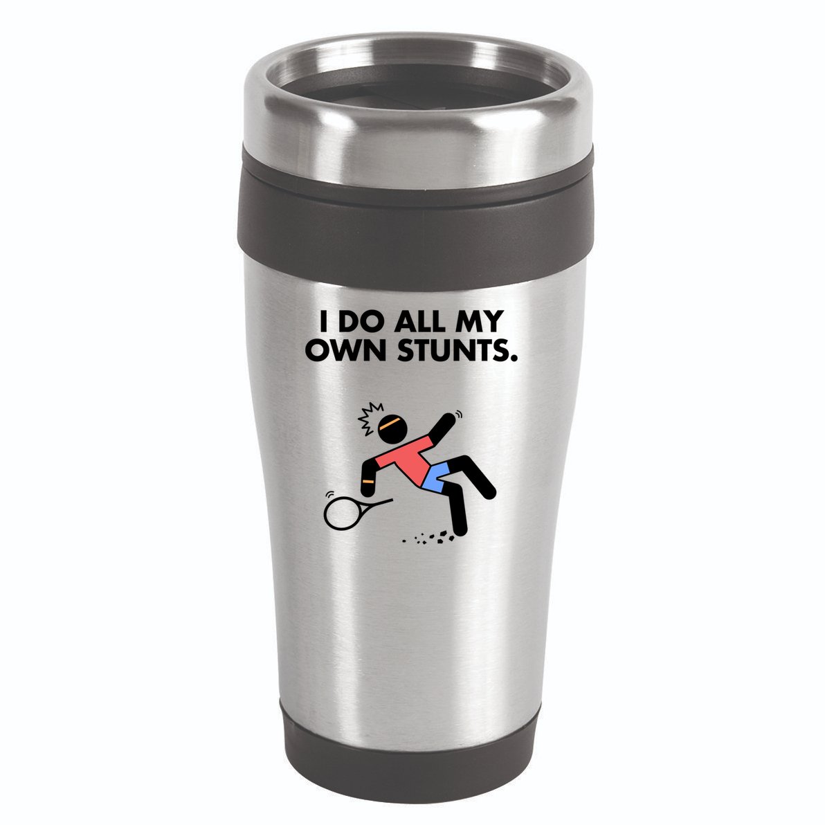 Get Well Funny Tennis Accident I Do My Own Stunts Gift 16oz Travel Tumbler
