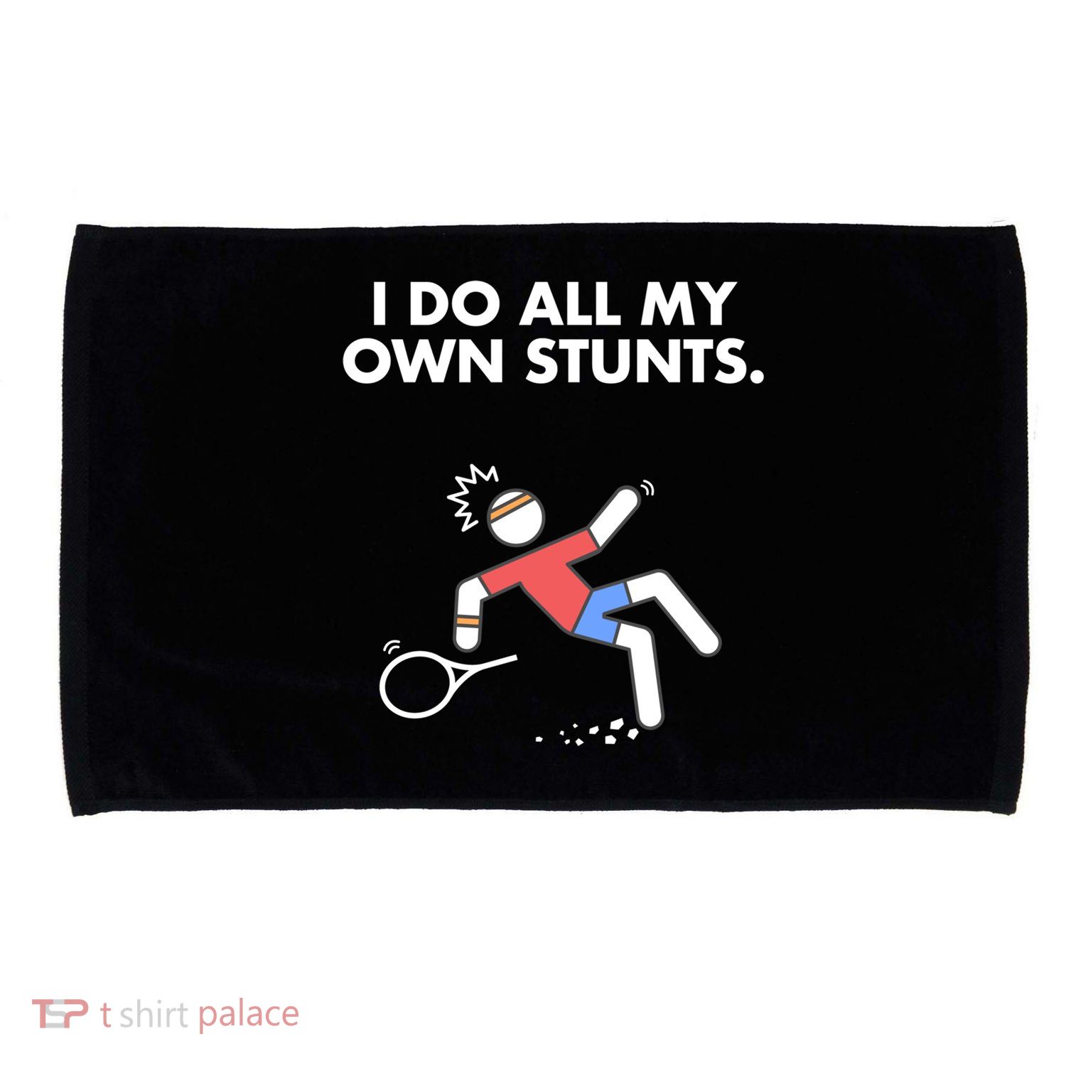 Get Well Funny Tennis Accident I Do My Own Stunts Gift Microfiber Hand Towel