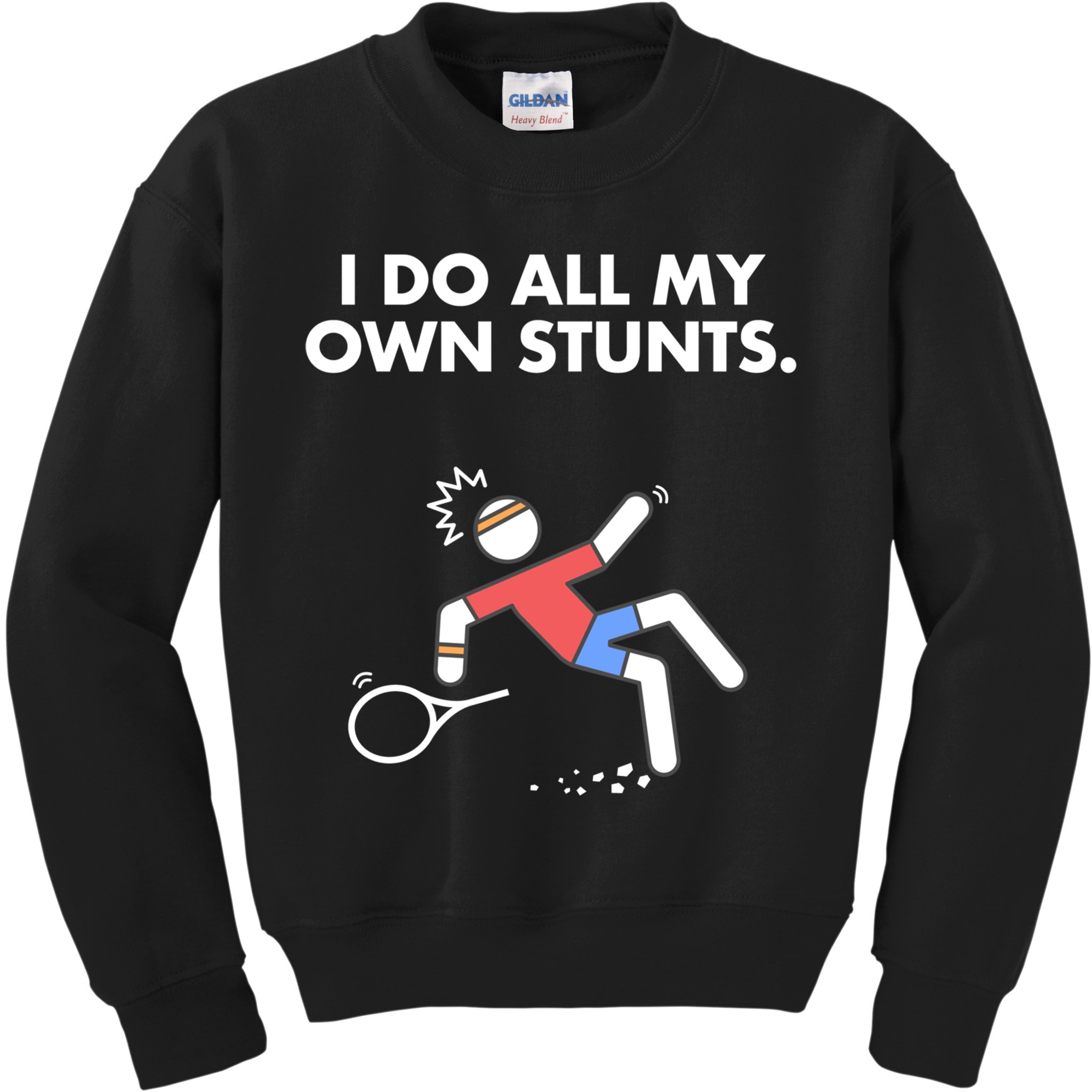 Get Well Funny Tennis Accident I Do My Own Stunts Gift Kids Sweatshirt
